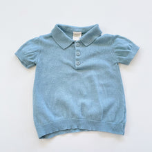 Load image into Gallery viewer, Nature Baby Organic Knit Polo Tee Blue (6-12m)
