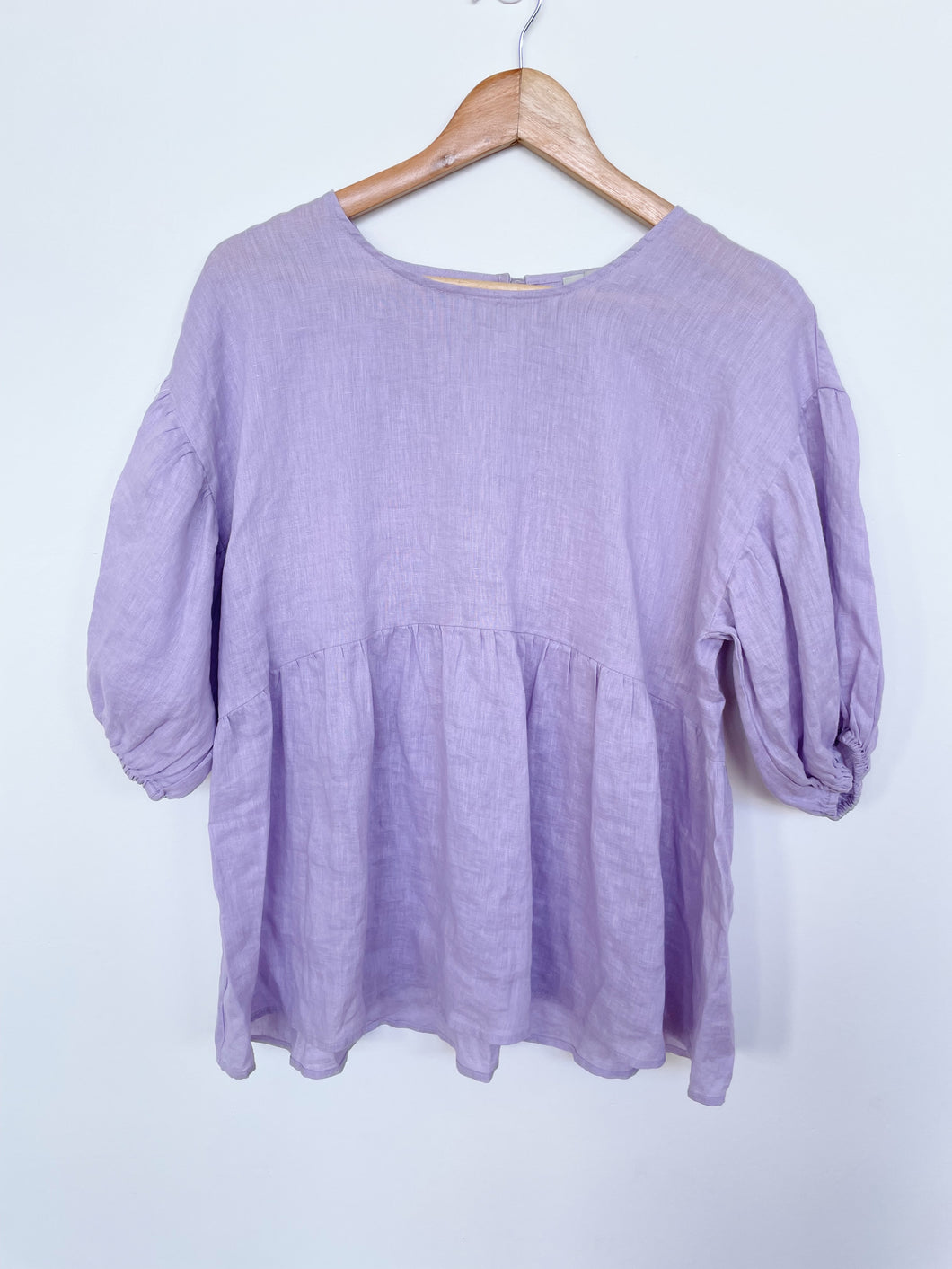 Angel Maternity Linen Top Lilac (M)