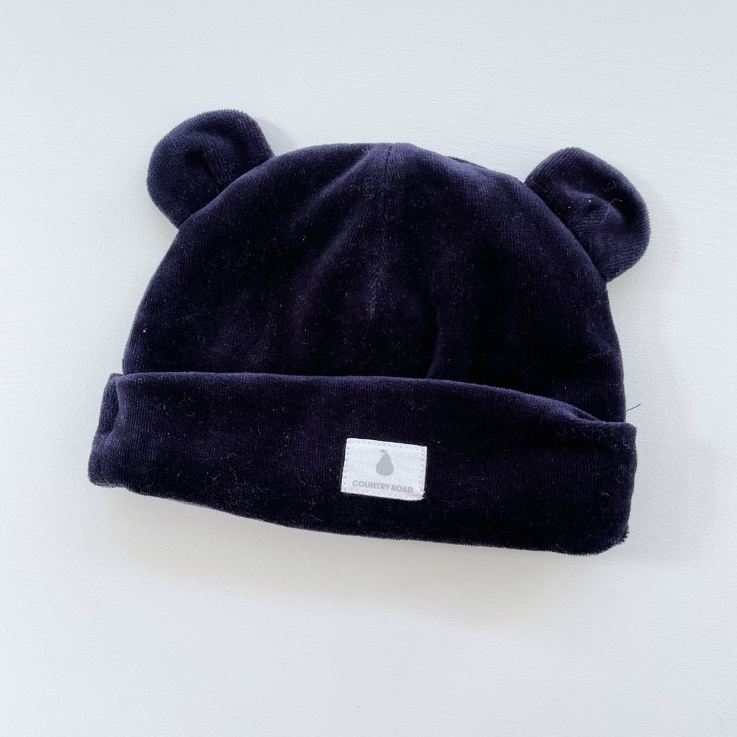 Country Road Velvet Beanie Navy (6-12m)