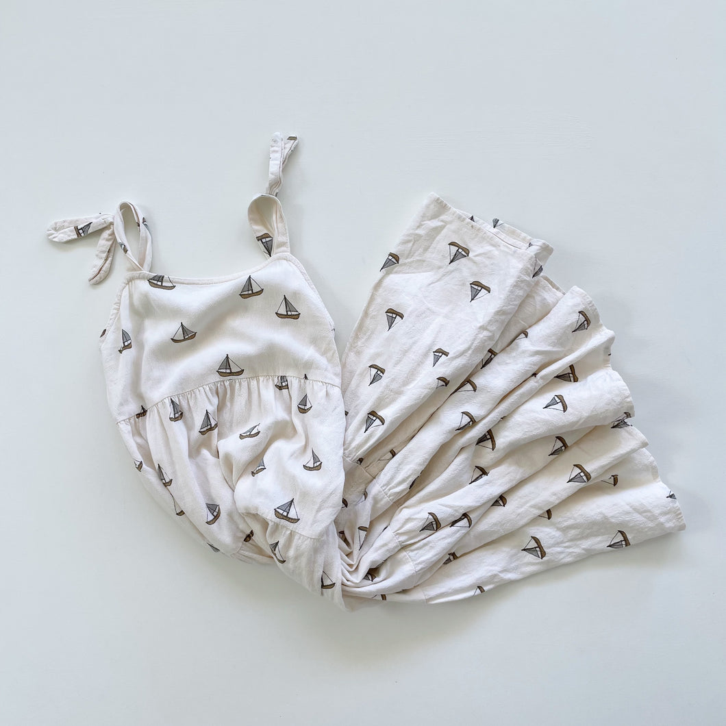 Rylee + Cru Linen Blend Dress Sailing Boats (6-7y)