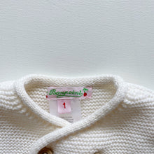 Load image into Gallery viewer, Bonpoint 100% Cotton Knit Cardigan Cream (0-3m)
