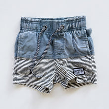 Load image into Gallery viewer, Ghanda Distressed Shorts Grey/ Stripes (1-2y)
