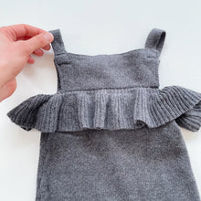 Load image into Gallery viewer, Teeny Weeny Cotton /Wool Knit Overalls Charcoal NEW (6-9m)
