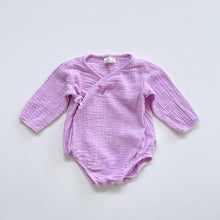 Load image into Gallery viewer, Peter Alexander Organic Muslin Kimono Romper Lilac (3-6m)
