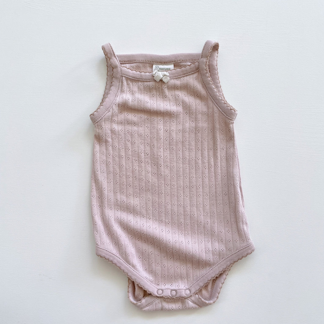 Nature Baby Organic Pointelle Bodysuit Blush (0-3m)