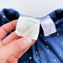 Load image into Gallery viewer, Woolbabe Organic/Merino Sleep Suit  Navy/Stars (1y)
