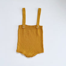 Load image into Gallery viewer, Mustard Knit Romper/Overalls (2y)
