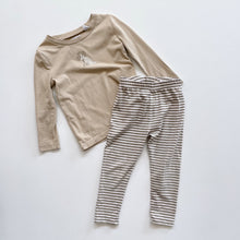 Load image into Gallery viewer, Jamie Kay Organic Long Sleeve PJs Set Cashew/Narrow Stripe Sepia (3y)
