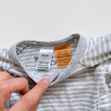 Load image into Gallery viewer, Bonds Footed All-In-One Grey Stripes L/S (0-3m)
