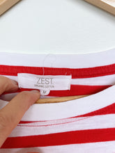 Load image into Gallery viewer, Zest Organic Cotton T-Shirt Red Stripes (M)
