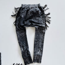 Load image into Gallery viewer, Loud Apparel Organic Hood + Track Pants Black Wash Tassels (4-5y)
