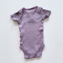 Load image into Gallery viewer, Jamie Kay Organic Ribbed S/S Bodysuit Purple (3-6m)
