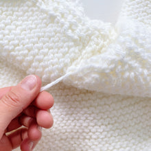 Load image into Gallery viewer, Funky Handmade Knit Cardigan White (3-6m)
