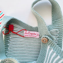 Load image into Gallery viewer, La Coqueta Knitted Overalls Mint Stripes NEW (3y)
