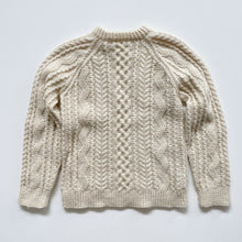 Load image into Gallery viewer, Handmade Wool Cable Knit Fishermans Jumper Cream (10y)
