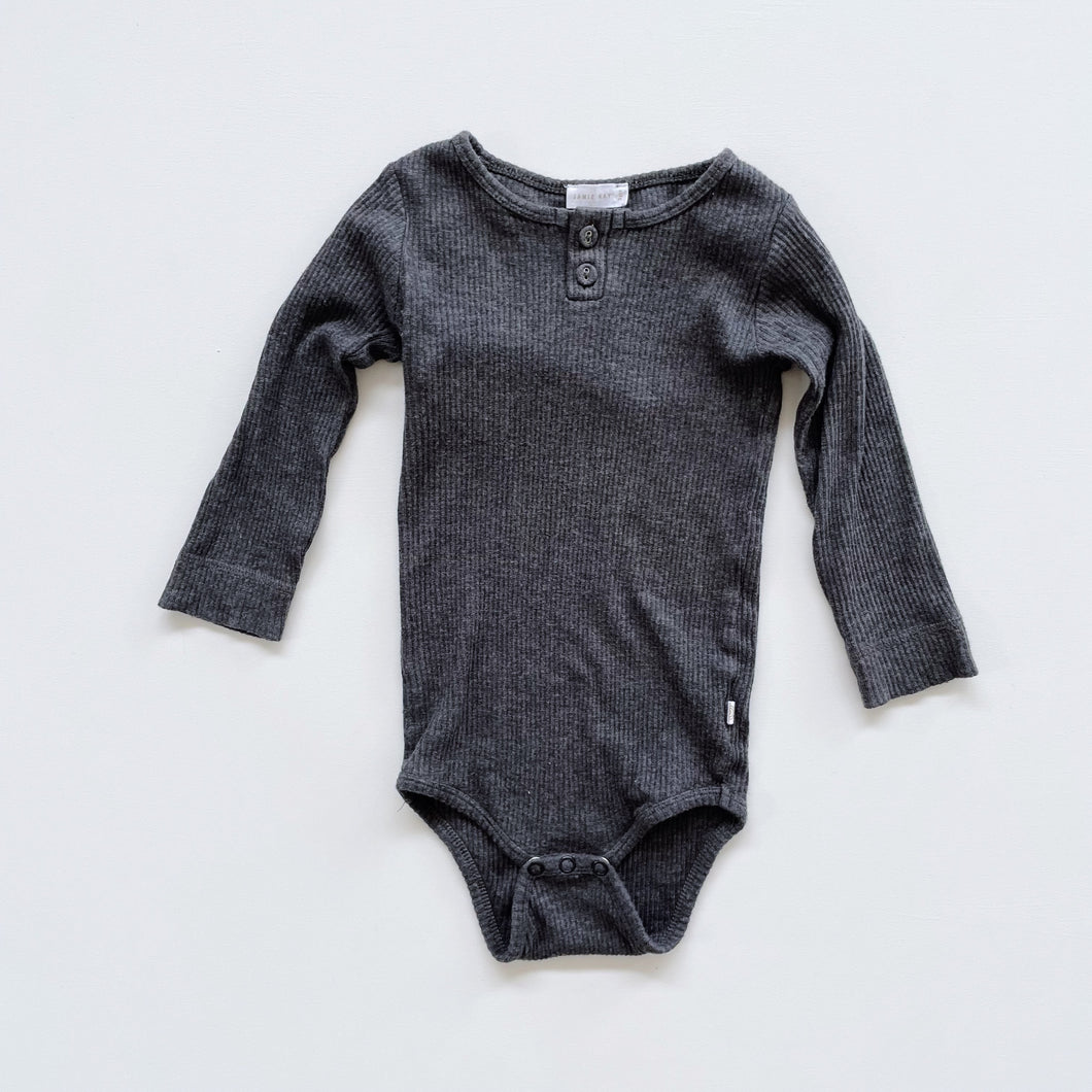 Jamie Kay Organic Cotton Ribbed Bodysuit Dark Grey (2y)