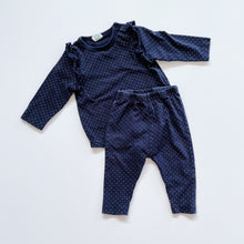 Load image into Gallery viewer, Nature Baby Organic Set Navy/Dotted (6-12m)
