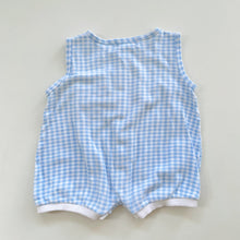 Load image into Gallery viewer, Vintage Peter Rabbit Cotton Romper Blue Gingham (3-6m)
