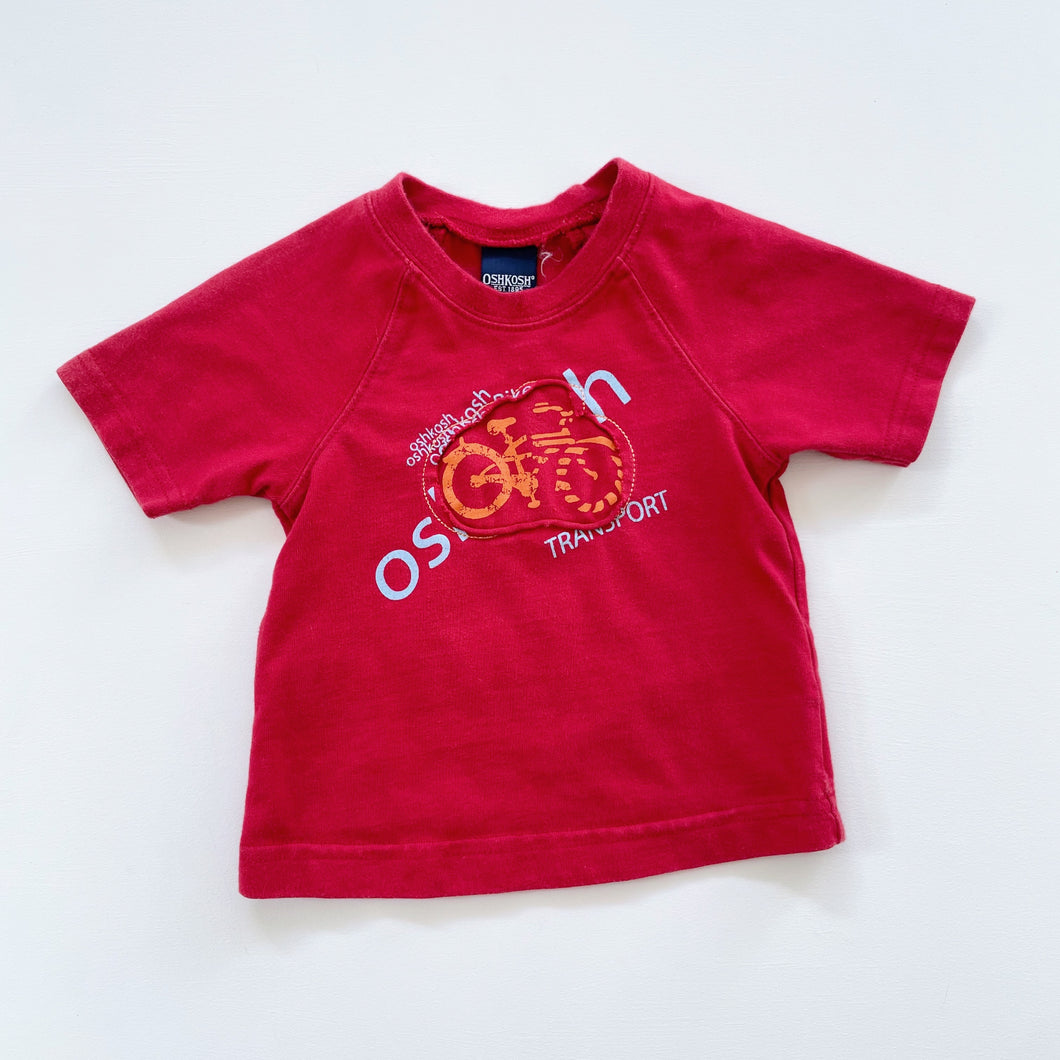 Vintage OshKosh T-Shirt Red Bike (3-6m)