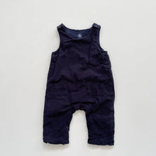 Load image into Gallery viewer, Petit Bateau Lined Cord Overalls Navy Blue (0-3m)
