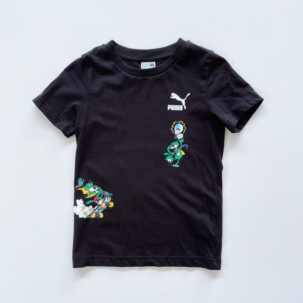 PUMA Black T-Shirt Green Super Puma (4-5y)