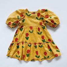 Load image into Gallery viewer, Mini Rodini Organic Cotton Dress Bright Yellow Floral (1-2y)
