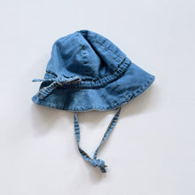 Load image into Gallery viewer, Nature Baby Denim Sun Hat (S = 0-3m)
