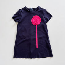 Load image into Gallery viewer, Il Gufo Navy/Pink Flower Dress (3-4y)
