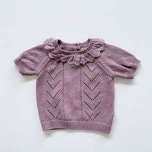 Load image into Gallery viewer, Little Bundle Knit Tee Purple (3-6m)
