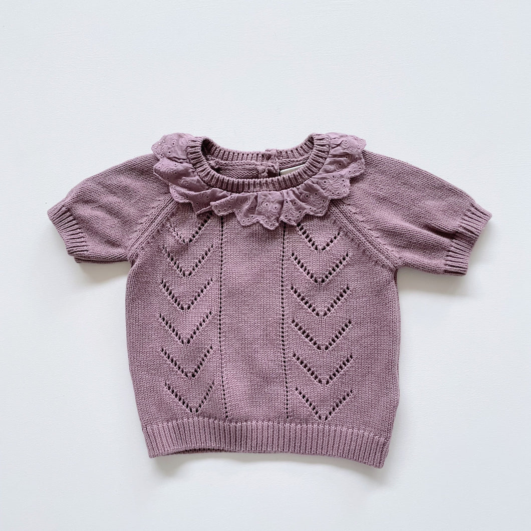 Little Bundle Knit Tee Purple (3-6m)
