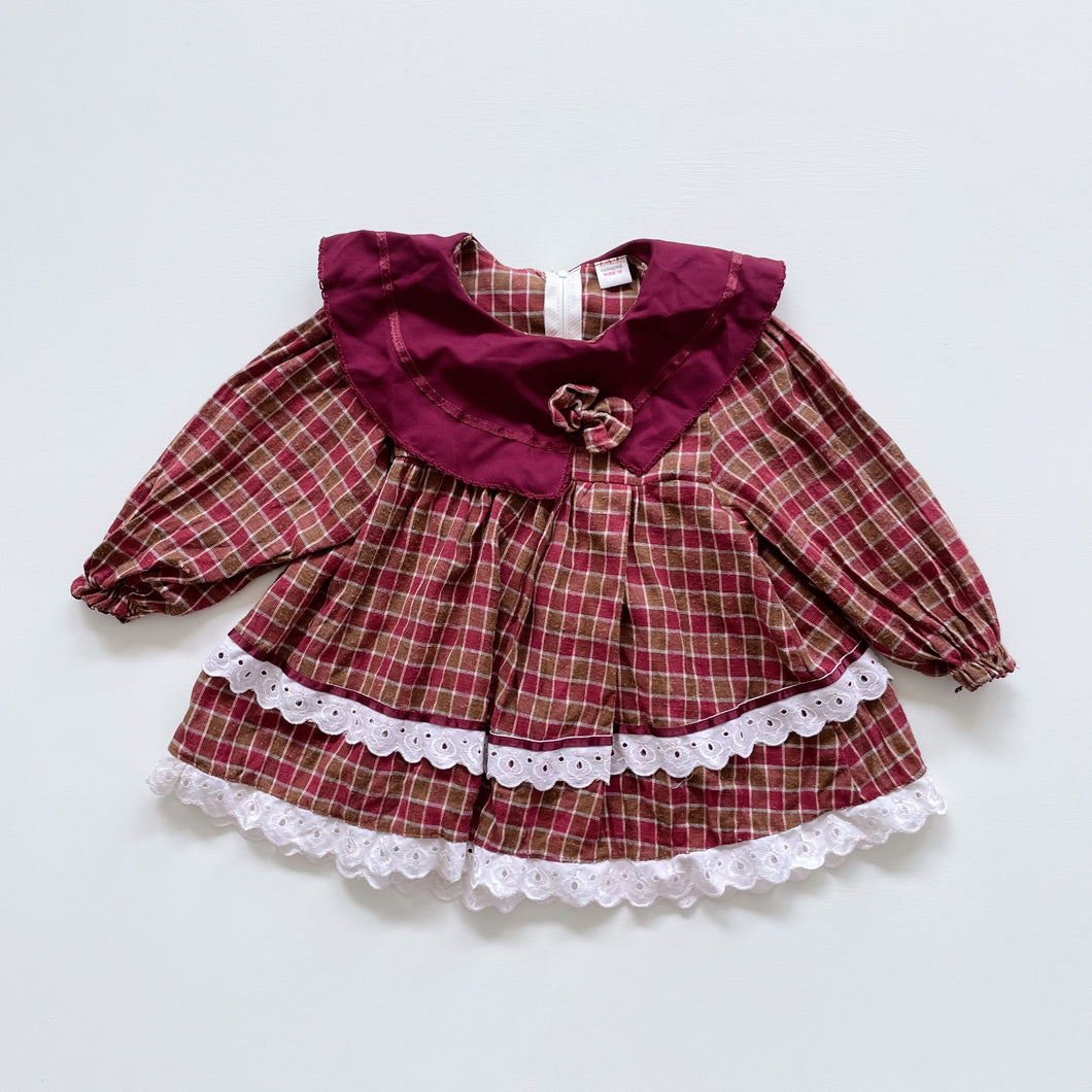 Vintage Tartan Collared Dress (18m)