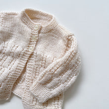 Load image into Gallery viewer, Handmade Wool Cardigan Ivory (0-3m)

