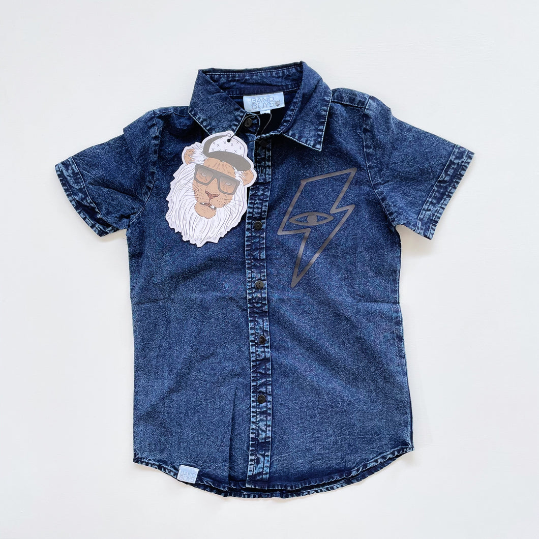 Band of Boys Lightning Strike Denim Shirt Blue NEW (5y)