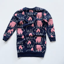 Load image into Gallery viewer, Minti Cosy Bear Jumper Dress w/ Pockets Navy/Pink (6y)
