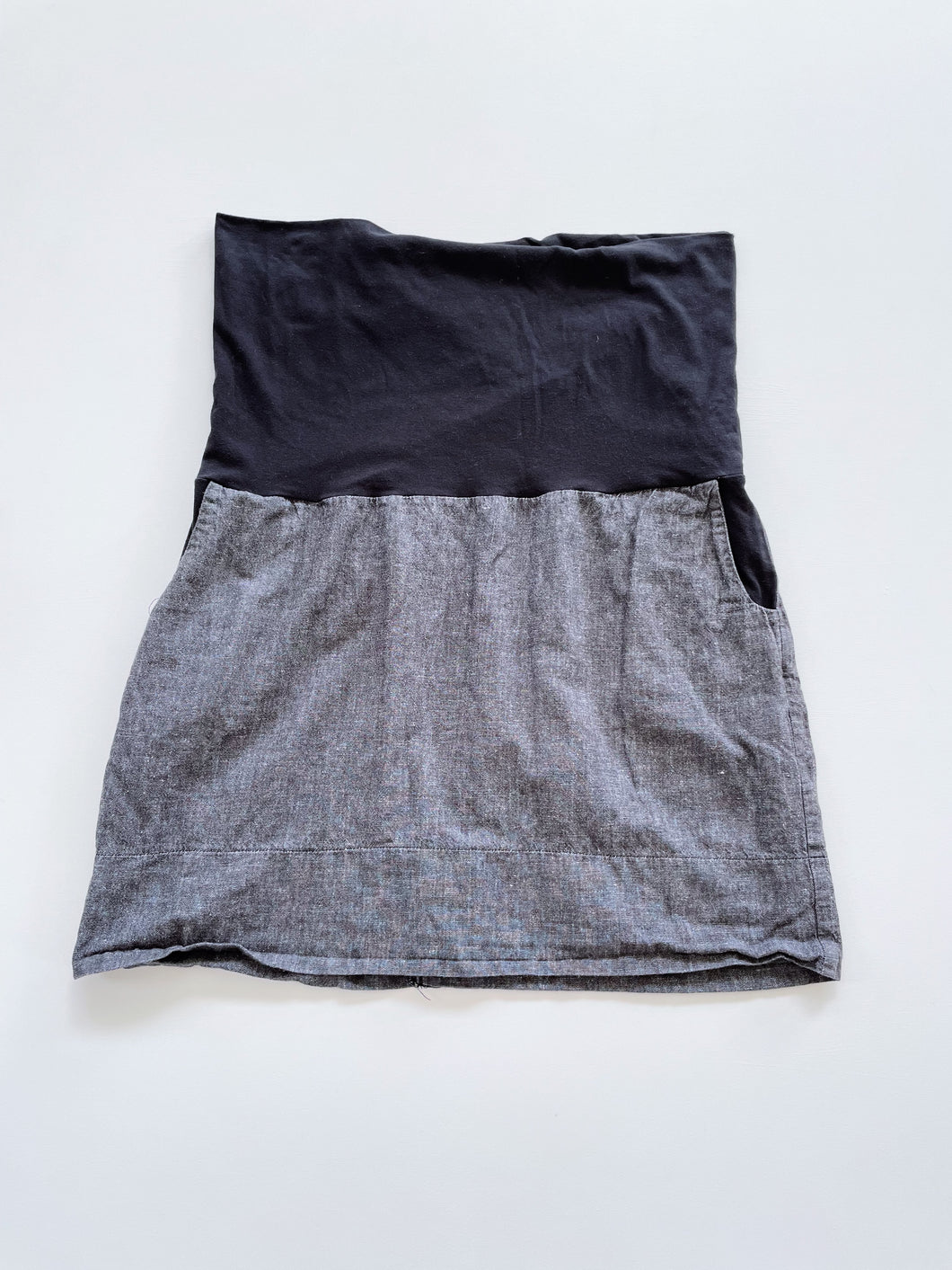 Egg Maternity Linen Blend Skirt Charcoal (L/3)