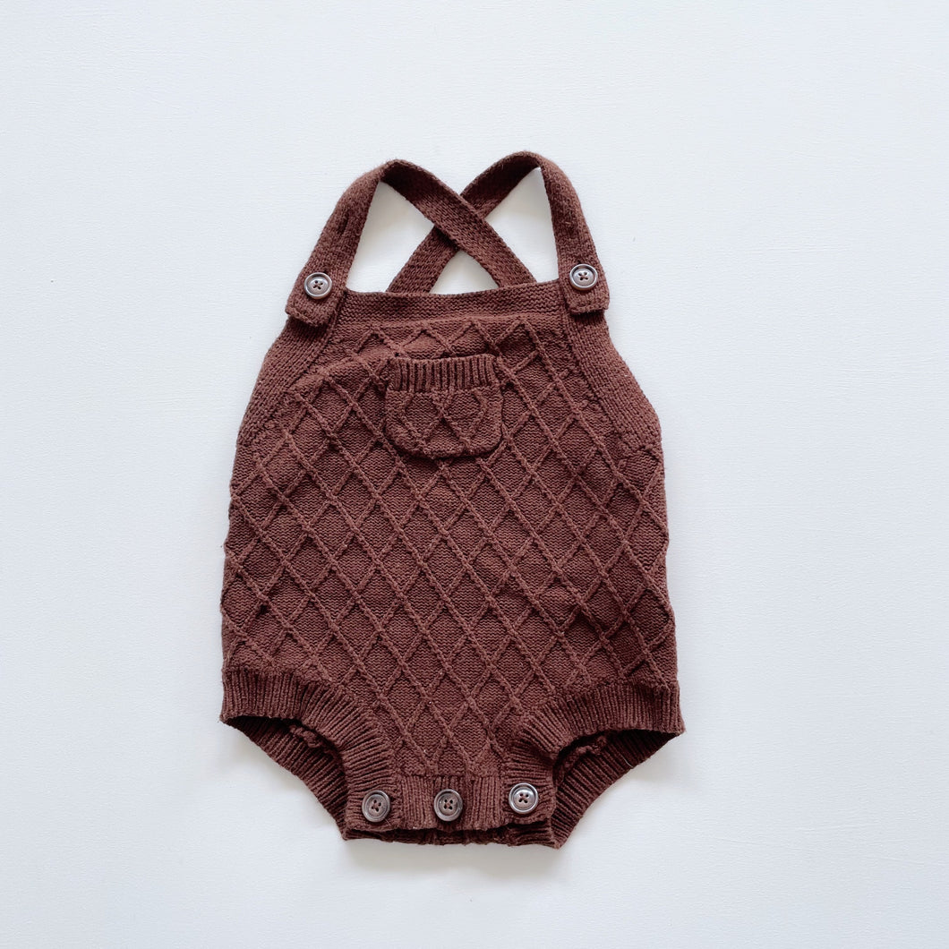 Jamie Kay Diamond Knit Romper Autumn 'brown' (1y)