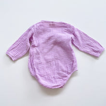 Load image into Gallery viewer, Peter Alexander Organic Muslin Kimono Romper Lilac (3-6m)
