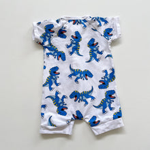 Load image into Gallery viewer, Bonds Summer Romper Blue Dinosaurs (3-6m)
