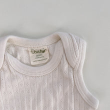 Load image into Gallery viewer, Nature Baby Organic Pointelle Singlet Bodysuit Natural (newborn)
