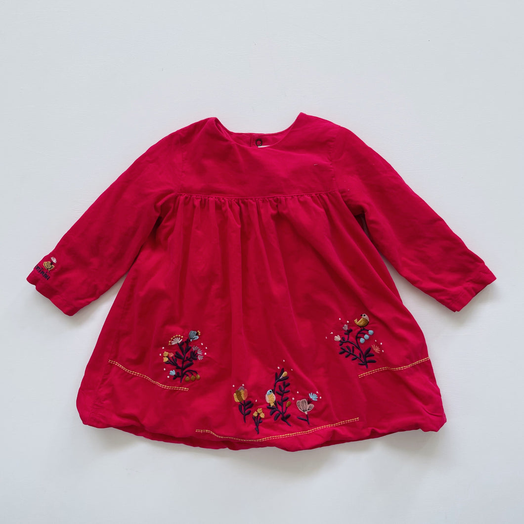 Catimini Red Cord L/S Dress (12-18m)