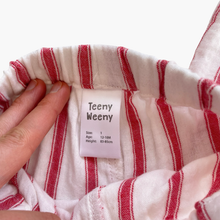 Load image into Gallery viewer, Teeny Weeny Muslin Cotton Matching Set Red Stripes (12-18m)
