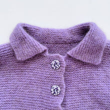 Load image into Gallery viewer, Purple Mohair Cardi Kindy (small flaw) (6-12m)
