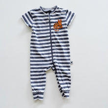Load image into Gallery viewer, Minti Zip Romper Grey Stripes (3-6m)
