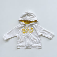 Load image into Gallery viewer, Baby Gap White/ Yellow Lightweight Cotton Hoodie (3-6m)
