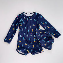Load image into Gallery viewer, Nature Baby Swimsuit + Swim Hat Sails (2y)
