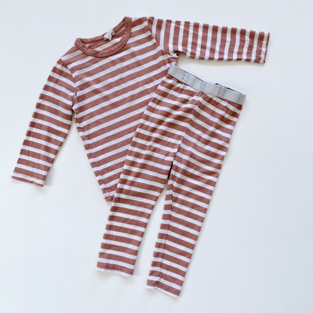 BABU Merino PJ Set - Blossom Stripe (3y)