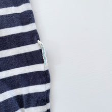 Load image into Gallery viewer, Woolbabe Org Cotton / Merino Onesie Navy Stripes (12-18m)
