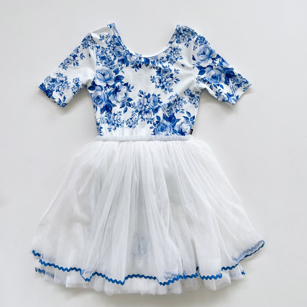 Rock Your Kid Blue Floral Tutu Dress NWOT (8y)