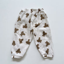 Load image into Gallery viewer, Muslin Cotton Brown Bear Pants (6-9m)
