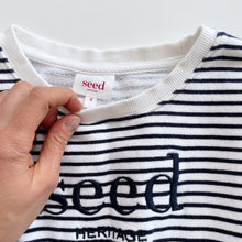 Load image into Gallery viewer, Seed L/S Jersey Dress Navy Stripes NWOT (9y)
